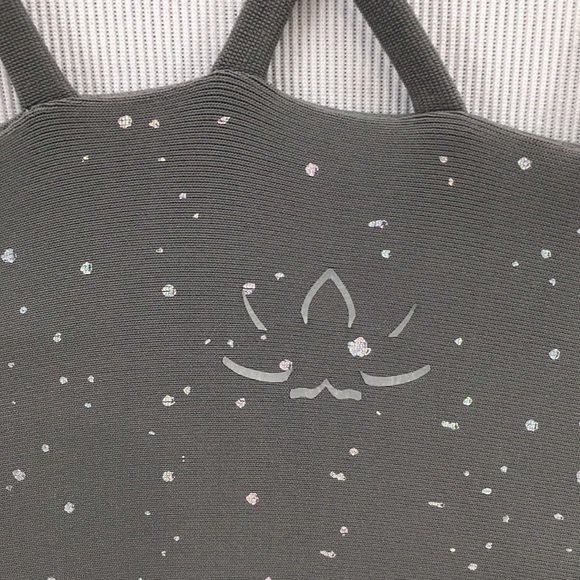 Beyond Yoga Gray Paint Splatter Leggings Tank Top Set Womens Small Gym Workout - Picture 5 of 16